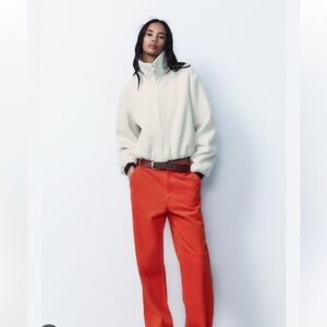 NWT zara ecru soft bomber jacket SZ XXL